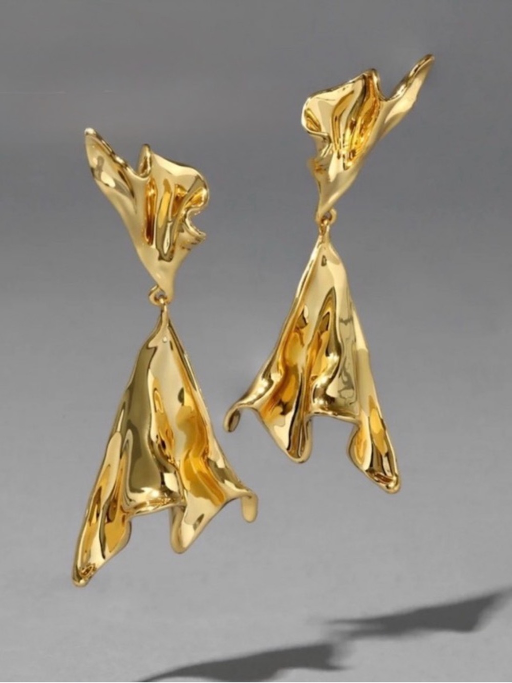 NEW Alexis Bittar Earrings Asteria Nova 14k Gold Plated Crumpled Ruffle JL31